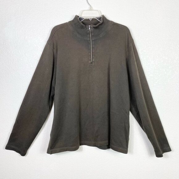 Apt. 9 Dark Army Green Quarter Zip Pullover Sweatshirt Sweater - Picture 1 of 5